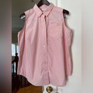 Pretty in pink sleeveless cotton blend top from Liz Claiborne New York. EUC